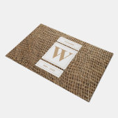 Rustikale Jute-Monogramm-Initiale Fußmatte (Schrägansicht)