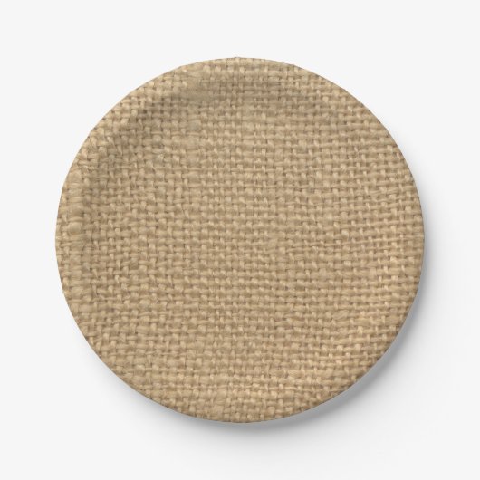 Rustikale Jute-Party-Teller aus Papier Pappteller (Vorderseite)