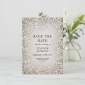 rustikale Jute-Spitze Save-the-Date-Karten Save The Date (Stehend Vorderseite)