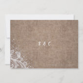 Rustikale Jute-Spitze Silber-Glitter Save-the-Date Save The Date (Rückseite)