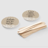 Rustikale Jute-Spitzen-Lichter Hochzeitsprogramm-F Fächer (Non-assembled)