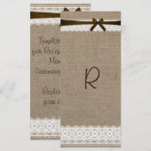 Rustikale Jute und Vintage-Spitze Programmständerk (Vorne/Hinten)