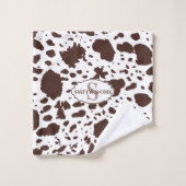 Rustikale Kabine Cowhide Print Cosy Bauernhof Badhandtuch Set (Waschlappen)