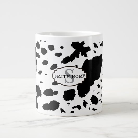 Rustikale Kabine Cowhide Print Cosy Bauernhof Jumbo-Tasse (Vorderseite)