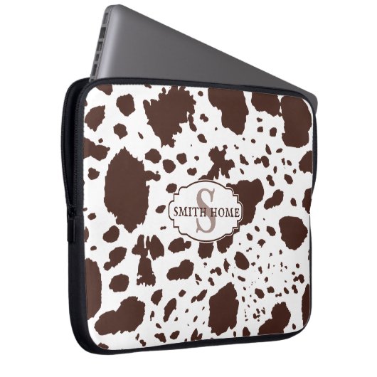 Rustikale Kabine Cowhide Print Cosy Bauernhof Laptopschutzhülle (Vorne Rechts)