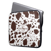 Rustikale Kabine Cowhide Print Cosy Bauernhof Laptopschutzhülle (Vorderseite Links)