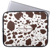Rustikale Kabine Cowhide Print Cosy Bauernhof Laptopschutzhülle (Vorderseite)