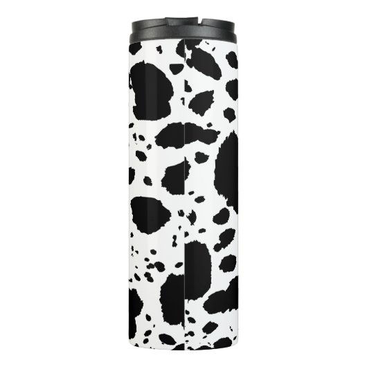 Rustikale Kabine Cowhide Print Cosy Bauernhof Thermosbecher (Rückseite)