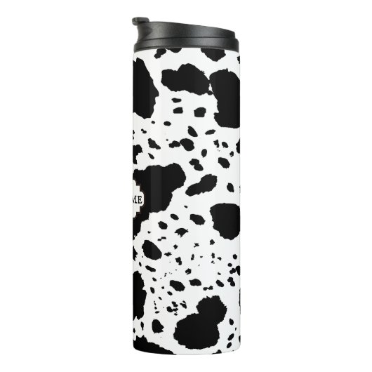 Rustikale Kabine Cowhide Print Cosy Bauernhof Thermosbecher (Nach rechts gedreht)