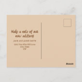 Rustikale Kabine Land Zuhause Neue Adresse wir ver Postkarte (Rückseite)