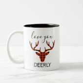 Rustikale Kabine Liebe Sie lieben Buffalo Kariert Zweifarbige Tasse (Links)