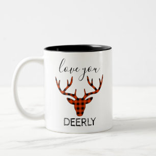 Rustikale Kabine Liebe Sie lieben Buffalo Kariert  Zweifarbige Tasse