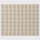 Rustikale Kabine mit Evergreens und Schneeflocken. Geschenkpapier (Flach)