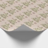 Rustikale Kabine mit Evergreens und Schneeflocken. Geschenkpapier (Ecke)