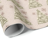 Rustikale Kabine mit Evergreens und Schneeflocken. Geschenkpapier (Rolleneckpunkt)