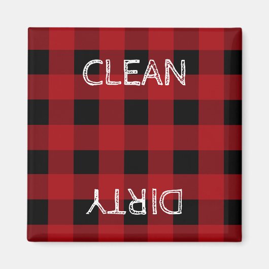 Rustikale Kabine Rot und Schwarz Geschirrspülmasch Magnet (Vorne)