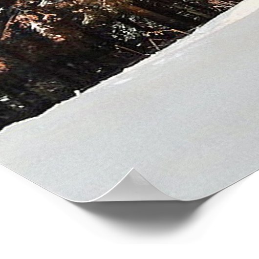 Rustikale Kabine Schnee Winter Poster (Ecke)