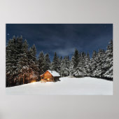 Rustikale Kabine Schnee Winter Poster (Vorne)