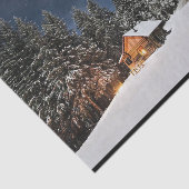 Rustikale Kabine Schnee Winter Seidenpapier (Ausschnitt)