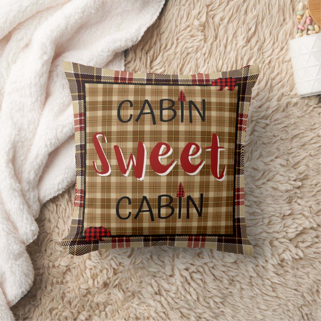 Rustikale Kabine Sweet Cabin Scotch Kariert Kissen (Decke)