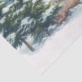 Rustikale Kabine Winter Wasserfarbendekoupage Seidenpapier (Ausschnitt)