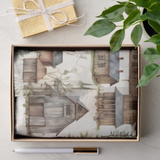 Rustikale Kabinen Seidenpapier (Geschenk)