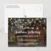 Rustikale Kabinenleuchten Virtual Christmas Party  Einladungspostkarte (Vorne/Hinten)