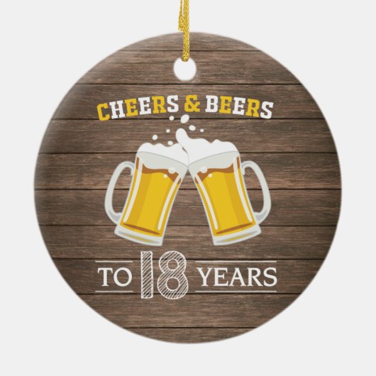 Rustikale Käfer und Biere bis 18 Jahre Keramik Ornament (Hinten)