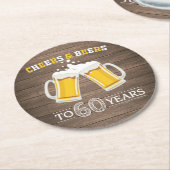 Rustikale Käfer und Biere bis 60 Jahre Runder Pappuntersetzer (Angewinkelt)