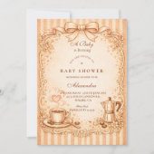 Rustikale Kaffe-Baby-Party Einladung (Vorderseite)