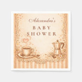 Rustikale Kaffe-Baby-Party Serviette (Vorderseite)