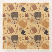 Rustikale Kaffee-Liebe - Tasse und Herzmuster Glasuntersetzer (Vorderseite)