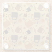 Rustikale Kaffee-Liebe - Tasse und Herzmuster Glasuntersetzer (Rückseite)