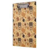 Rustikale Kaffee-Liebe - Tasse und Herzmuster Klemmbrett (Links)