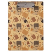 Rustikale Kaffee-Liebe - Tasse und Herzmuster Klemmbrett (Vorderseite)