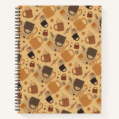 Rustikale Kaffee-Liebe - Tasse und Herzmuster Notizblock (Vorderseite)