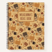 Rustikale Kaffee-Liebe - Tasse und Herzmuster Notizblock (Vorderseite)