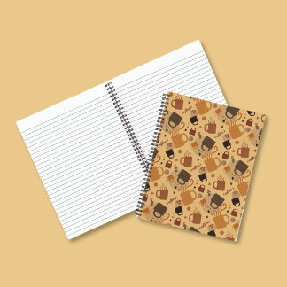 Rustikale Kaffee-Liebe - Tasse und Herzmuster Notizblock