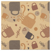 Rustikale Kaffee-Liebe - Tasse und Herzmuster Stoff (Nahaufnahme)