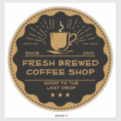 Rustikale Kaffee-Shop-Cup-Front anpassen Aufkleber (Blatt)
