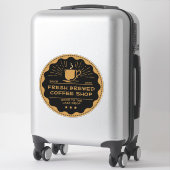 Rustikale Kaffee-Shop-Cup-Front anpassen Aufkleber (Koffer)