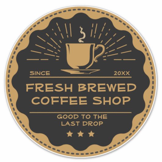 Rustikale Kaffee-Shop-Cup-Front anpassen Aufkleber (Vorderseite)