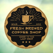 Rustikale Kaffee-Shop-Cup-Front anpassen Fensteraufkleber (Blatt 3)