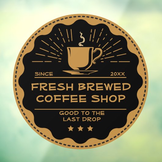 Rustikale Kaffee-Shop-Cup-Front anpassen Fensteraufkleber (Blatt 3)