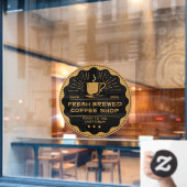 Rustikale Kaffee-Shop-Cup-Front anpassen Fensteraufkleber (Café-Fenster)