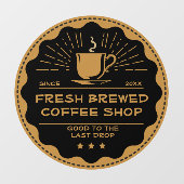 Rustikale Kaffee-Shop-Cup-Front anpassen Fensteraufkleber (Blatt)