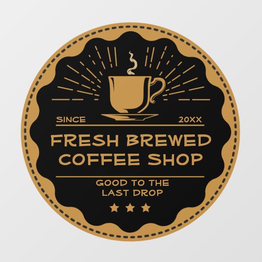 Rustikale Kaffee-Shop-Cup-Front anpassen Fensteraufkleber (Blatt)