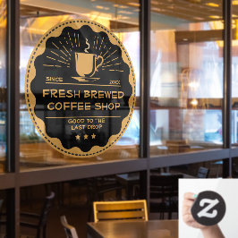 Rustikale Kaffee-Shop-Cup-Front anpassen Fensteraufkleber