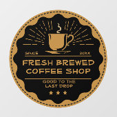 Rustikale Kaffee-Shop-Cup-Front anpassen Fensteraufkleber (Blatt)