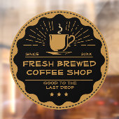 Rustikale Kaffee-Shop-Cup-Front anpassen Fensteraufkleber (Blatt 2)